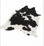 Classic Black and White Cowhide Rug - Genuine Natural Leather Area Rug
