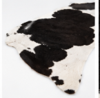 Authentic Classic Black and White Spotted Cowhide Area Rug – Genuine Holstein Leather Accent Mat