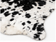 Authentic Black and White Speckled Cowhide Rug -  Leather Area Rug