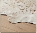 Genuine Champagne Beige & Tan Cowhide Rug | Natural Speckled Light Brown Cowskin Area Rug | Neutral Boho Carpet for Living Room