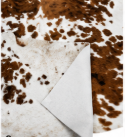 Authentic Brown and White Spotted Cowhide Area Rug – Genuine Salt & Pepper Pattern Leather Mat