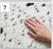 Genuine Tricolor Cowhide Rug | Black, Dark Brown & White Spotted Leather Area Rug | Authentic Symmetrical Cowskin Floor Carpet