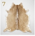 Light Beige & White Cowhide Rug - Genuine Soft Palomino Leather Area Rug