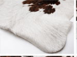 Brown & White Cowhide Rug – Genuine Natural Cow Skin Area Rug, Western Farmhouse Decor, Real Hair On Hide Rug, Living Room Accent Rug