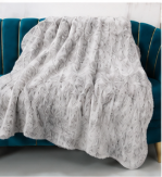 Authentic White and Grey Stenciled Cowhide Rug -  Printed Leather Area Rug