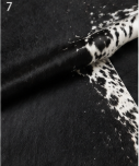 Authentic Jet Black & White Speckled Spine Cowhide Area Rug – Genuine Leather Accent Mat