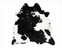 Classic Black and White Cowhide Rug, Genuine Hair-on-Hide Area Rug