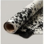 Black & Grey Salt and Pepper Cowhide Rug - Genuine Speckled Leather Area Rug
