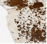 Genuine Chestnut Brown Speckled Cowhide Rug | Salt and Pepper Brown Cowskin Area Rug | Natural Tricolor Leather Carpet for Living Room