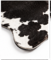 Authentic Black and White Salt & Pepper Cowhide Area Rug – Genuine Speckled Leather Accent Mat