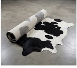 Genuine Black and White Cowhide Rug | Natural Spotted Cow Skin Area Rug | Classic Holstein Pattern Leather Carpet for Living Room