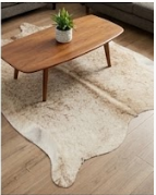 Genuine Champagne Beige Cowhide Rug | Natural Light Tan Brindle Cowskin Area Rug | Soft Cream Leather Carpet for Living Room