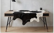 Genuine Black and White Cowhide Rug | Natural Spotted Cow Skin Area Rug | Classic Holstein Pattern Leather Carpet for Living Room