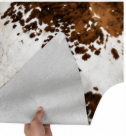 Authentic Brown and White Spotted Cowhide Area Rug – Genuine Salt & Pepper Pattern Leather Mat