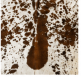 Genuine Chestnut Brown Speckled Cowhide Rug | Salt and Pepper Brown Cowskin Area Rug | Natural Tricolor Leather Carpet for Living Room