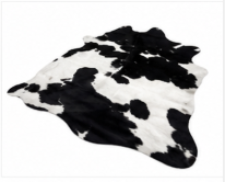 Classic Black and White Cowhide Rug, Genuine Hair-on-Hide Area Rug