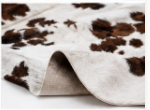 Brown & White Cowhide Rug – Genuine Natural Cow Skin Area Rug, Western Farmhouse Decor, Real Hair On Hide Rug, Living Room Accent Rug