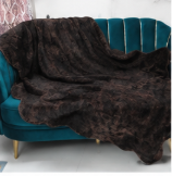 Authentic Dark Brown Stenciled Cowhide Rug -  Printed Leather Area Rug