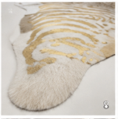Authentic Gold Stenciled Cowhide Rug - Metallic Printed Leather Area Rug