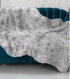 Authentic White and Grey Stenciled Cowhide Rug -  Printed Leather Area Rug