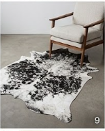 Genuine Black Peppered Speckled Cowhide Rug | Natural Salt and Pepper Cowskin Area Rug | Rustic Modern Western Decor Carpet for Living Room