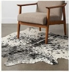 Black & Grey Salt and Pepper Cowhide Rug - Genuine Speckled Leather Area Rug