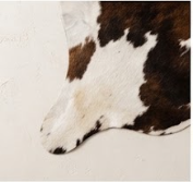 Authentic Dark Chocolate Brown & White Cowhide Area Rug – Genuine Natural Leather Accent Mat
