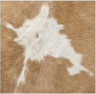 Natural Tan and White Cowhide Rug, Genuine Hair-on-Hide Floor Mat