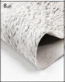 Genuine Grey Brindle Cowhide Rug | Natural Salt and Pepper Speckled Cowskin Area Rug | Modern Silver Grey Leather Carpet for Living Room