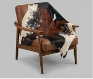 Genuine Tricolor Chestnut Brown Cowhide Rug | Black & Off-White Speckled Cowskin Area Rug | Rustic Modern Western Leather Carpet