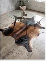 Genuine Tricolor Cowhide Rug | Black Chestnut Brown & White Natural Leather Area Rug | Exotic Salt and Pepper Cow Skin Floor Decor