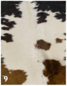 Natural Tricolor Cowhide Rug, Brown Black and White Hair-on-Hide Area Rug