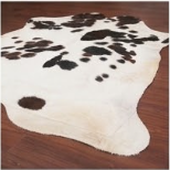 Genuine Dark Brown & White Spotted Cowhide Rug | Natural Brown Holstein Cowskin Area Rug | Rustic Modern Farmhouse Decor Carpet