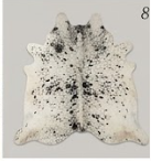 Black & Grey Salt and Pepper Cowhide Rug - Genuine Speckled Leather Area Rug