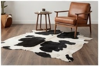 Genuine Black & White Cowhide Rug | Classic Natural Holstein Spotted Cowskin Area Rug | Modern Farmhouse Decor Carpet for Living Room