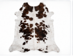 Brown & White Cowhide Rug – Genuine Natural Cow Skin Area Rug, Western Farmhouse Decor, Real Hair On Hide Rug, Living Room Accent Rug