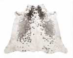 White & Silver Speckled Cowhide Rug – Genuine Hair On Hide Rug, Natural Cow Skin Area Rug, Modern Farmhouse Decor