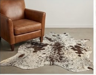 Genuine Salt & Pepper Cowhide Rug | Dark Brown & Off-White Speckled Cowskin Area Rug | Rustic Modern Western Leather Carpet