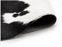 Classic Black and White Cowhide Rug, Genuine Hair-on-Hide Area Rug