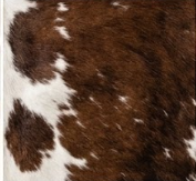 Authentic Dark Chocolate Brown & White Cowhide Area Rug – Genuine Natural Leather Accent Mat