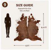 Genuine Brown and White Cowhide Rug | Chestnut Tan & Pure White Leather Area Rug | Classic Western Cowskin Floor Carpet