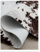 Tricolor Cowhide Rug - Genuine Leather Brown, Black & White Area Rug