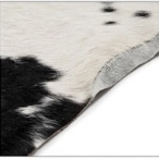 Genuine Black and White Cowhide Rug | Natural Spotted Holstein Pattern Cowskin Area Rug | Modern Leather Carpet for Living Room