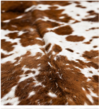 Authentic Chestnut & White Speckled Cowhide Area Rug – Genuine Tricolor Leather Accent Mat