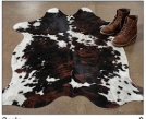 Tricolor Black, Brown & White Cowhide Rug - Genuine Patchwork Natural Leather Area Rug
