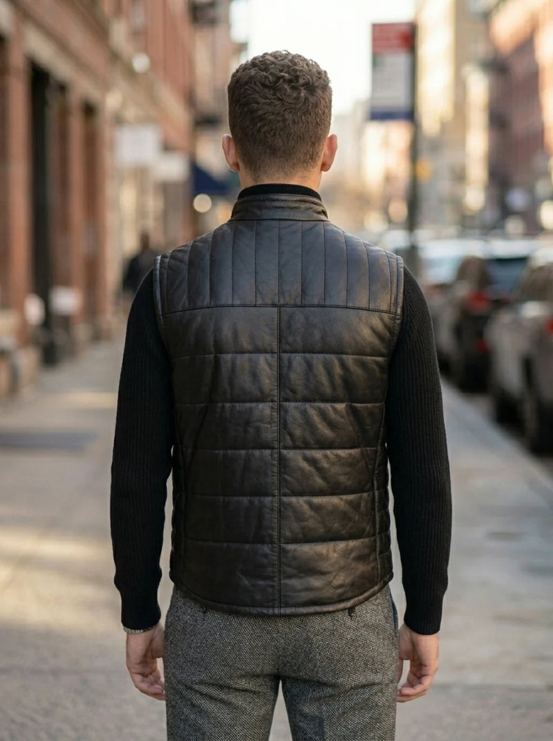 Anthony Vest Real Black Jacket For Men