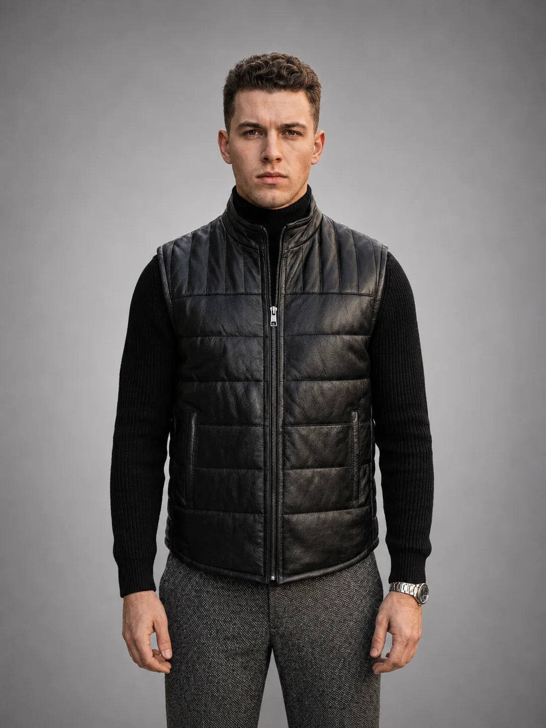 Anthony Vest Real Black Jacket For Men