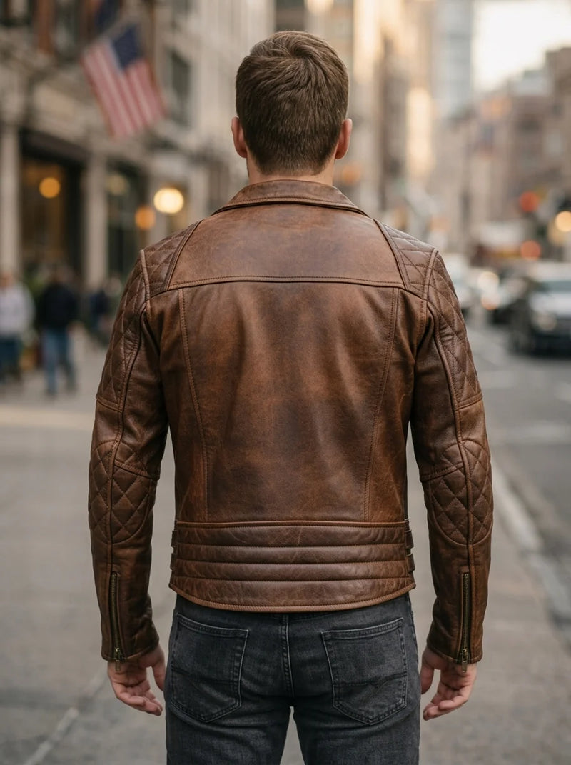 Biker Motorcycle Vintage Brown Jacket