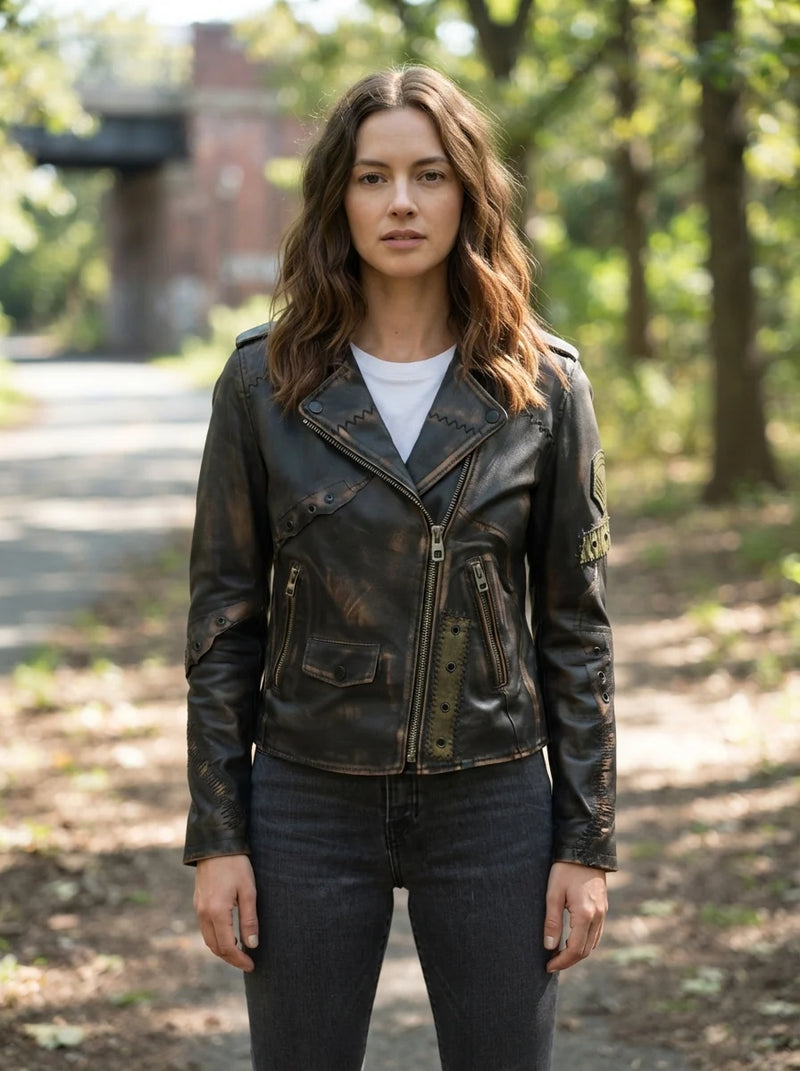 Bronze Icon Leather Jacket For Women