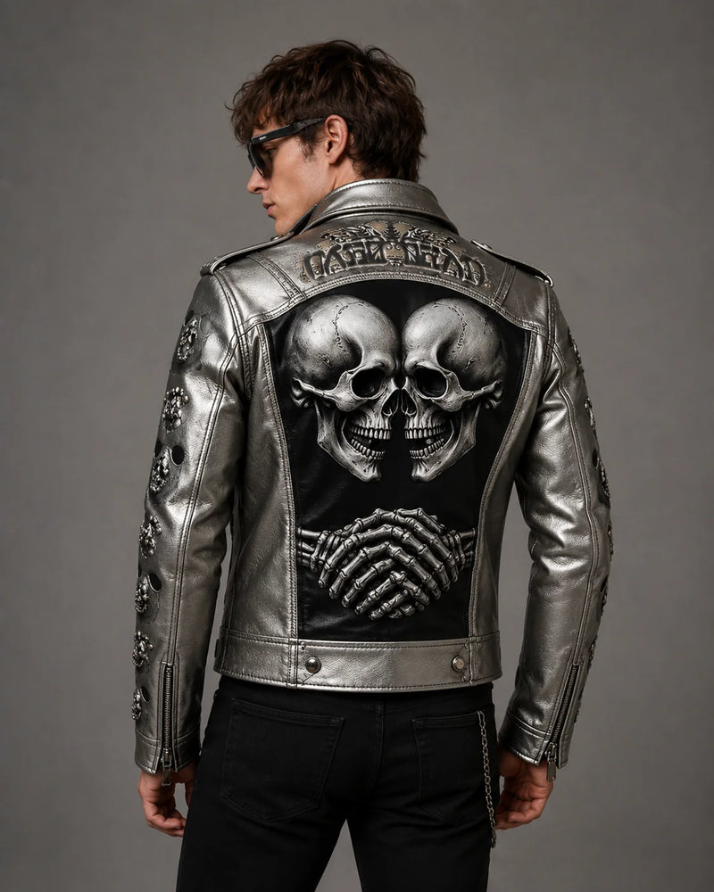 Printed Gothic Leather Jacket